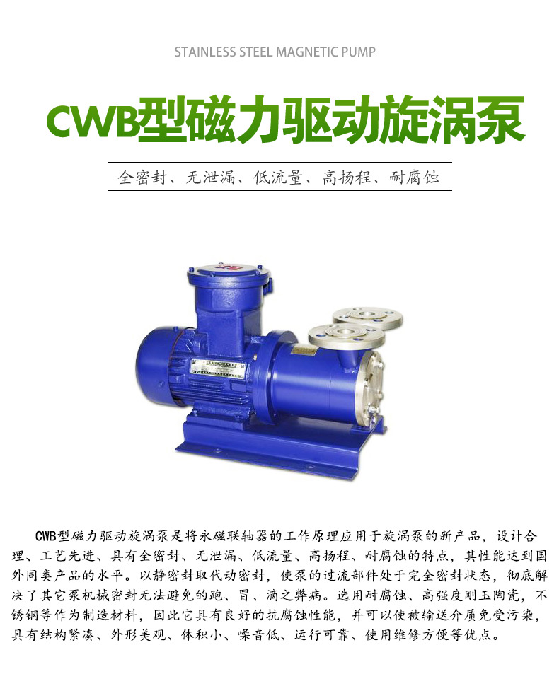 CWB型磁力驱动旋涡泵(图1)